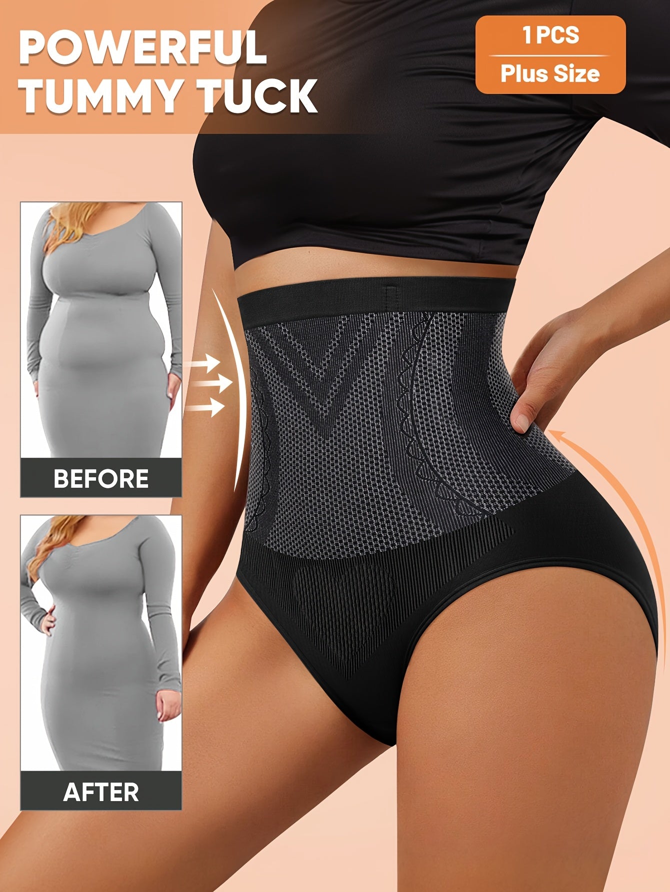 MIOTAN Women'S High-Waist Tummy Control Briefs - Breathable Nylon Pants, High Elasticity, No-Slip, Butt Lifting, Elegant Solid Color Design for Fitness & Daily Wear (1XL-5XL), Leggings, Sleek Underwear, Comfortable Fit