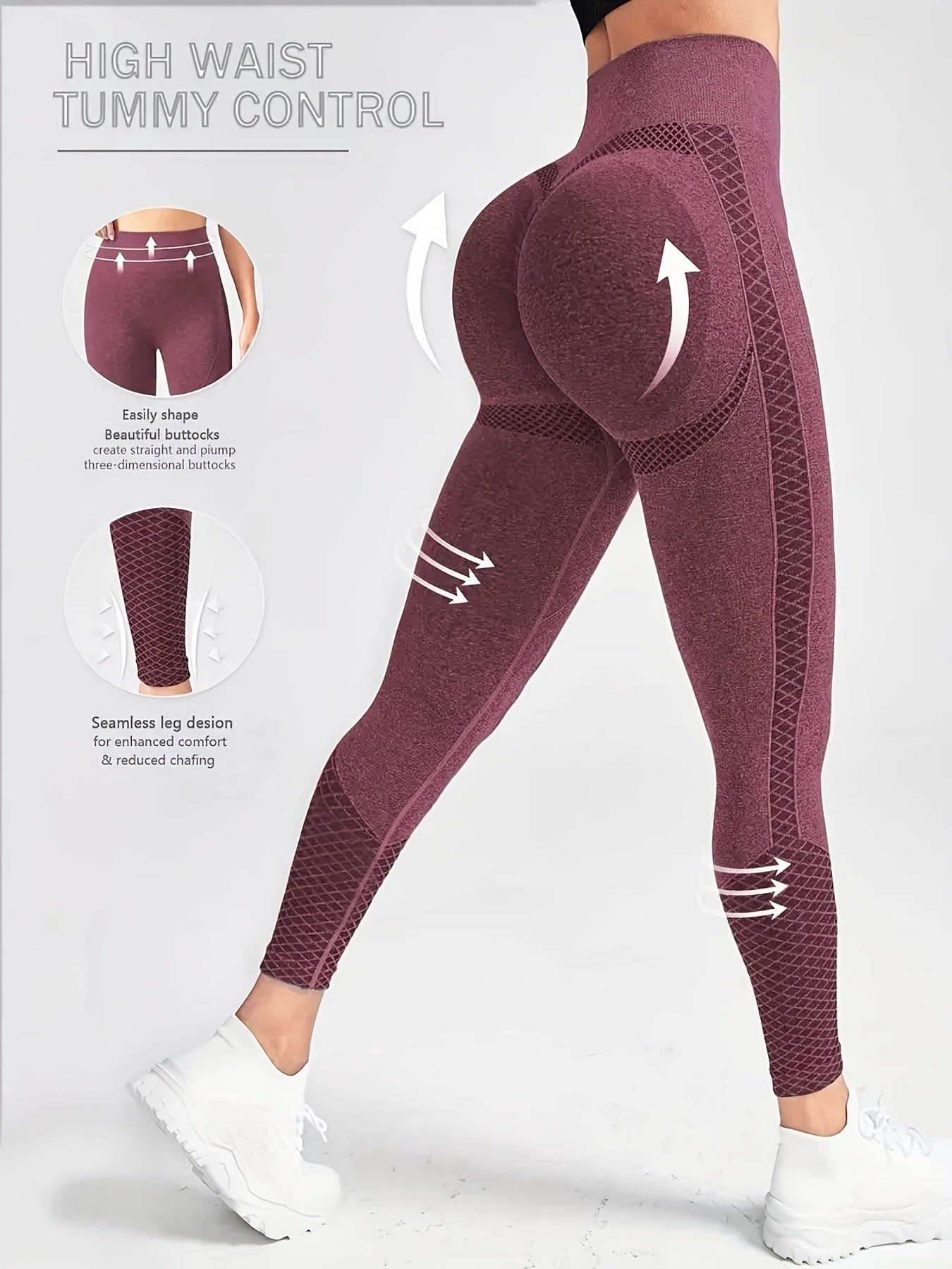 High-waisted Compression Sports Tights - Super Comfortable, Abdominal Control, Sweat-wicking, Four-way Stretch, Adjustable Length, Wide Waistband, Elegant Design, Suitable for Women - Perfect for Yoga, Fitness, and Daily Wear