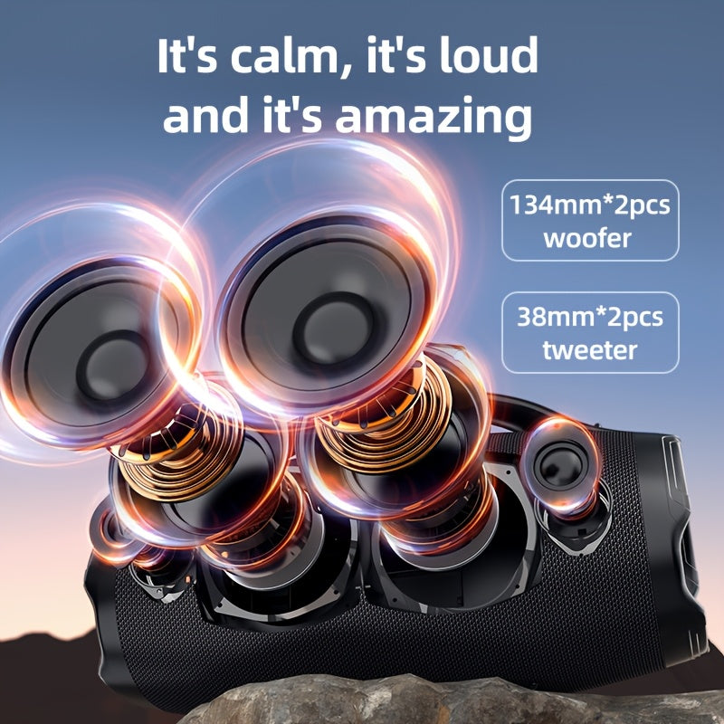 ZEALOT S98 160W Power Amplifier Wireless Speaker, Outdoor Portable, IPX5, with RGB Colorful Lights, 3 Different Sound Experiences with EQ Modes, Up to 8 Hours Playback, Supports Mobile Phones, Tablets, Computers, TV. SD, USB,