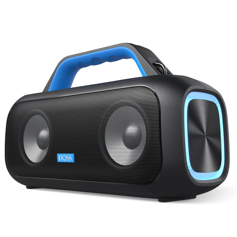 DOSS Extreme Boom S Portable Speaker, Wireless 5.3 with 60W Stereo Sound, Rich Bass, IPX6, 25H Playback Time, TWS, LED Lights, Suitable for Camping, Beach, Pool Outdoor Speakers - 507S