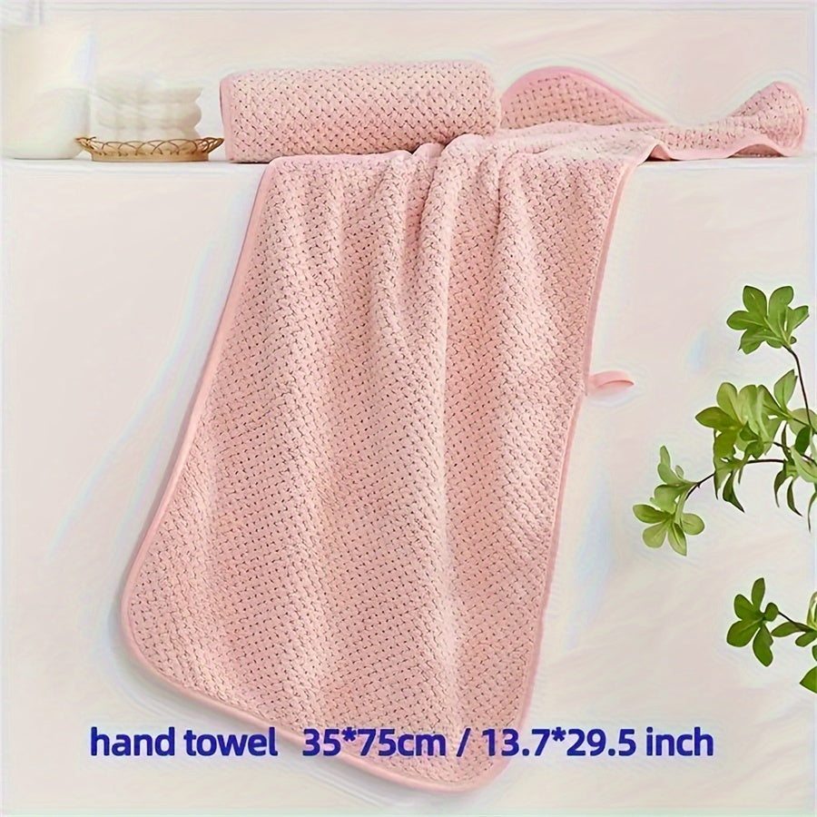 4pcs Luxury Pineapple Mesh Towel Set - Super Absorbent, Quick-Drying, Ultra-Soft, and Beige-Friendly Home Bath Towels - Ideal Bathroom Essentials with Fabric Weave,  Soft Texture, Ultrasoft Material, Skinfriendly Towel, Spa L