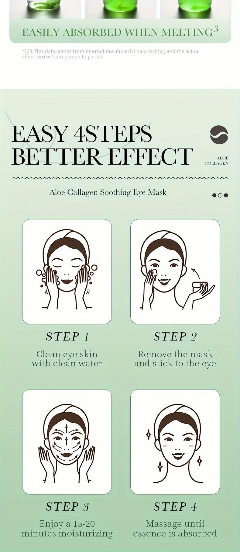 Aloe & Collagen Crystal Eye Mask - Hypoallergenic, Firming Moisturizing Care for All Skin Types