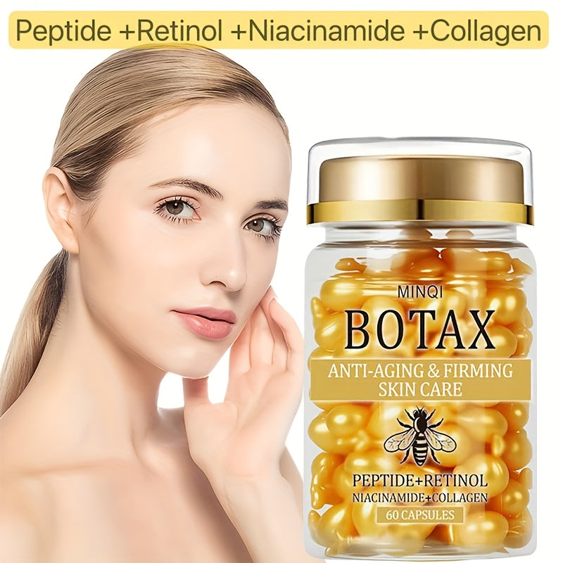 2-Pack of 120 BOTAX Firming Capsules, Skincare Product with Retinol, Collagen, Bee Venom, and Acetyl Cysteine, Enriched with Hyaluronic Acid for Light Beige Tightening, Suitable for All Light Beige Types, Lightweight Texture,