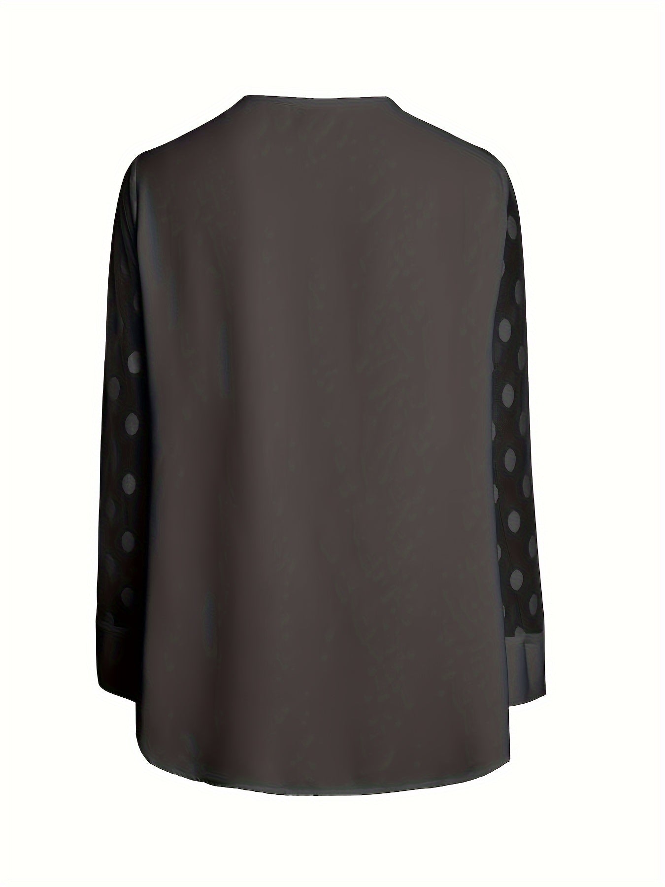 Solid Button Front Blouse, Elegant Long Sleeve Notched Neck Top, Women's Clothing