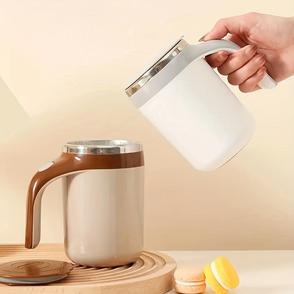 Fully Automatic Stirring Cup, Multifunctional Electric Coffee Mug, Lazy Rotating Magnetic Stainless Steel Milk Mug, And Travel Mug.
