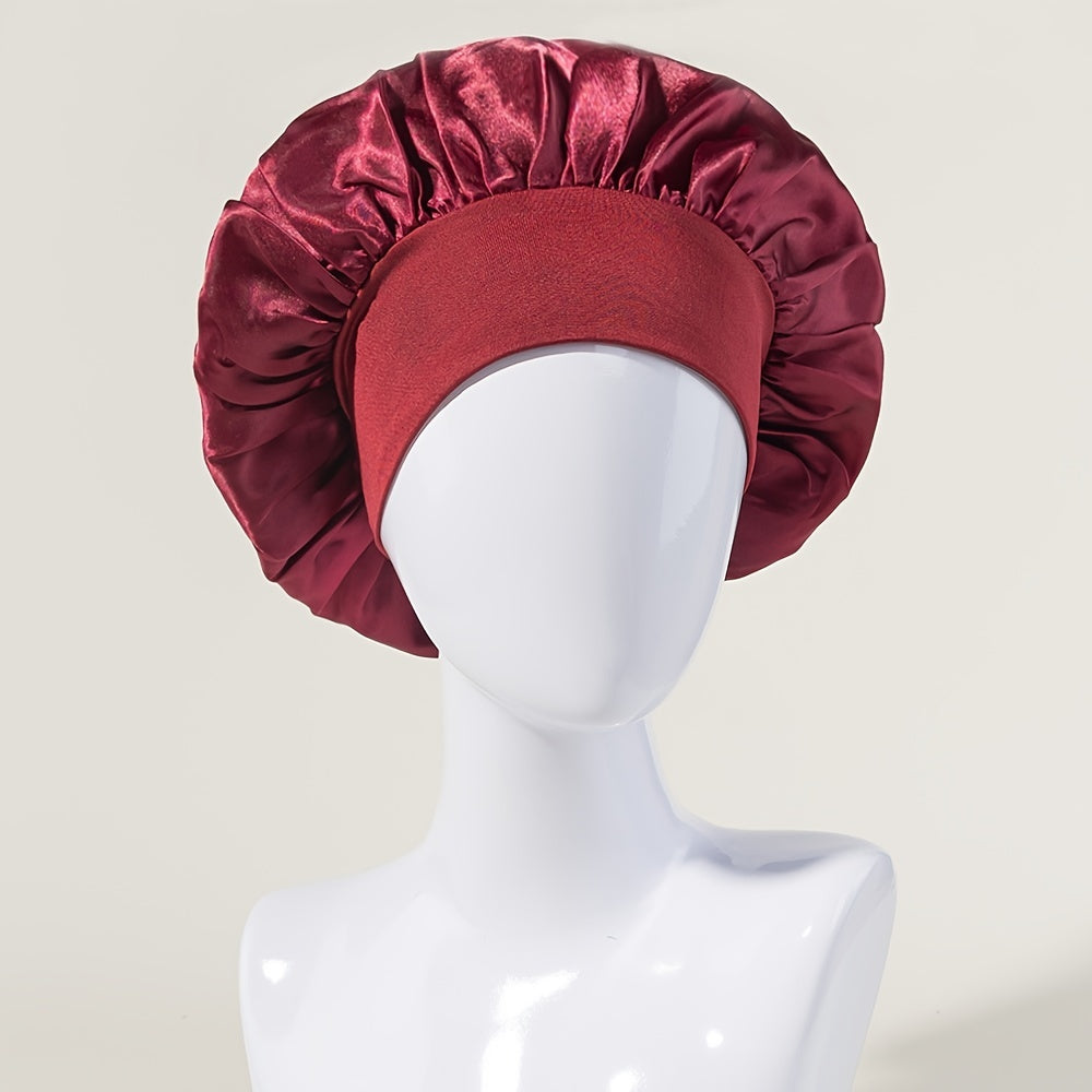 Sleep Bonnet, Soft Silk Bonnet With Elastic Band For Curly Hair, Satin Bonnet For Women Sleep Hair Care, Breathable Silk, Seven Colors Available 1piece Luxury Shower Cap For Women