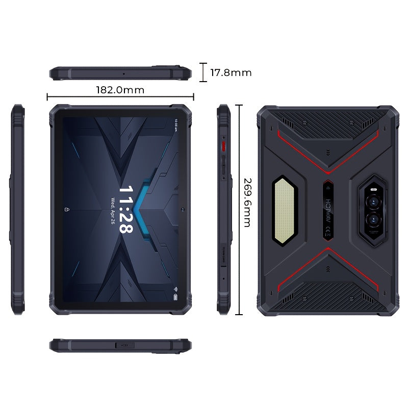 HOTWAV R9 Pro Rugged Tablet Android 14, 11 Inch HD+ Display 20080mAh Tablet, Octa-Core 20GB(14GB Expandable) RAM+256GB ROM+2TB Outdoor Tablet, 64MP+16MP Camera 4G Dual SIM/GPS, Rugged Tablet, Business Tablet, Premium Tablet,