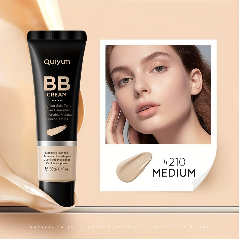 Quiyum BB Cream, Waterproof Long Lasting Pores Concealer, Brighten Skin Tone, Cover Blemishes Make Up Foundation 30g