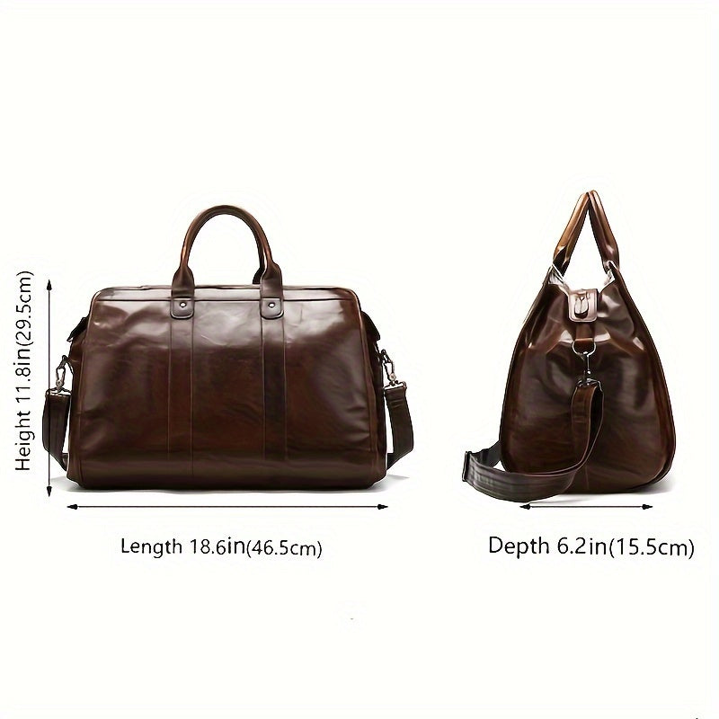 NIUCUNZH Men's First Layer Cowhide Leather Travel Duffel Bag - Large Capacity Carry-On with Adjustable Straps, Multiple Compartments & Reinforced Handles, Sleek Black for Weekend Trips, Daily Commute & Casual Travel, Travel B