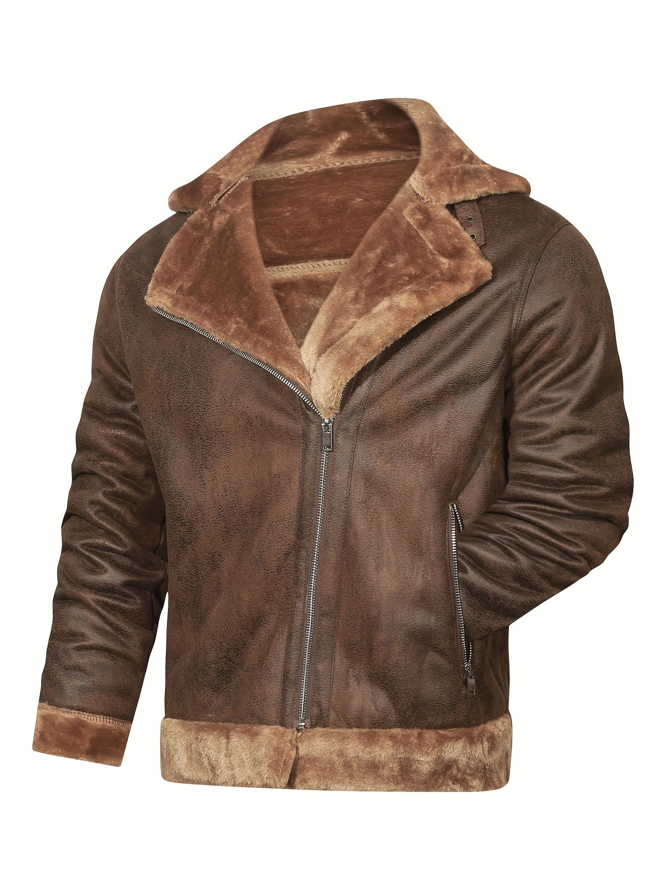Men's Pu Jacket, Chic Faux Leather Jacket For Fall Winter
