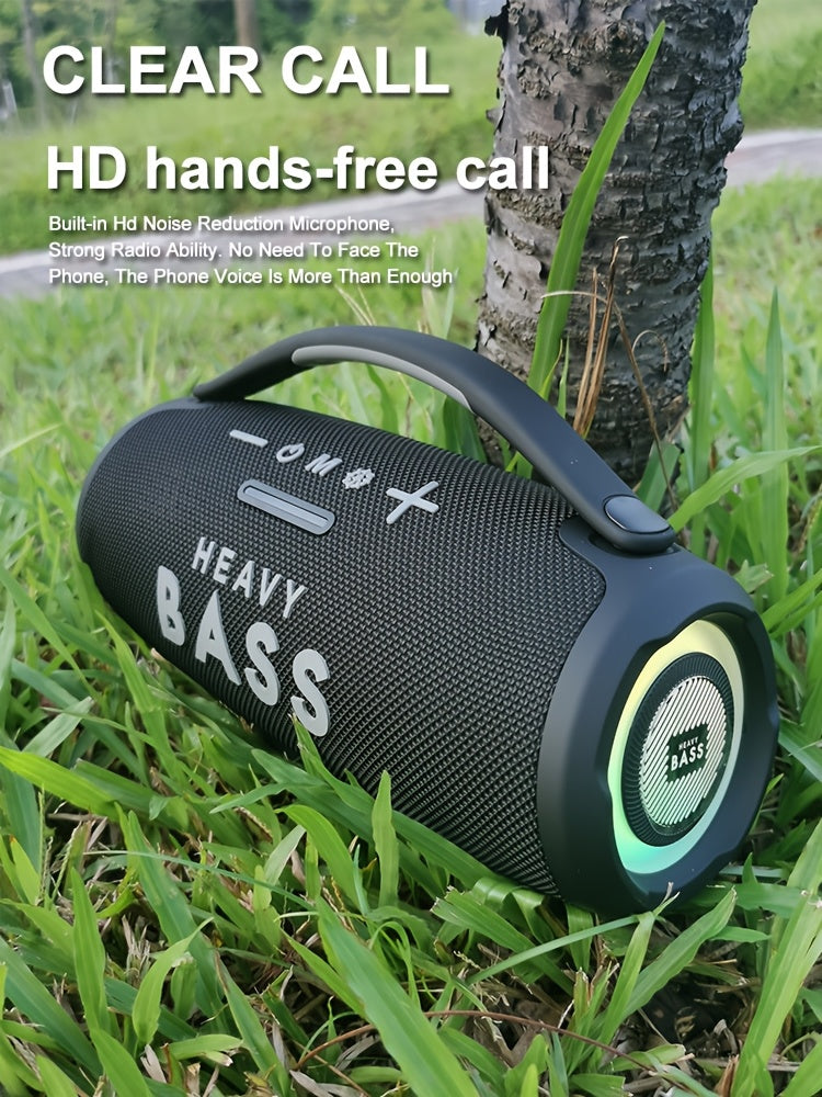 HEAVY BASS 30W Wireless Speaker with Subwoofer, USB-C Charging, Wireless, Built-in Mic, Portable PA System for Home Theater, Camping, Parties - Compatible with PC, Tablet, Smartphone, USB Drive - Ideal for DJs, Presentations,
