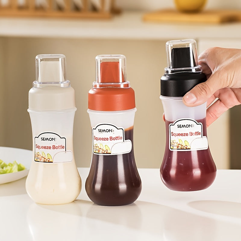 1/2/3pcs, Squeeze Sauce Bottle, Leak Proof Refillable Condiment Container For Salad Ketchup Honey Jam, Squeeze Sauce Bottle Oyster Sauce Squeeze Bottle, Home Kitchen Supplies
