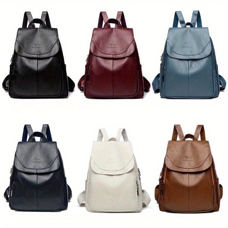 Women's Large Capacity Backpack - Durable Travel Backpack with Multiple Compartments & Adjustable Straps for Commuting, Work, - Available in 7 Colors (Black, Peacock Blue, Brown, Navy, Gray, White, Burgundy), Backpack for Tra