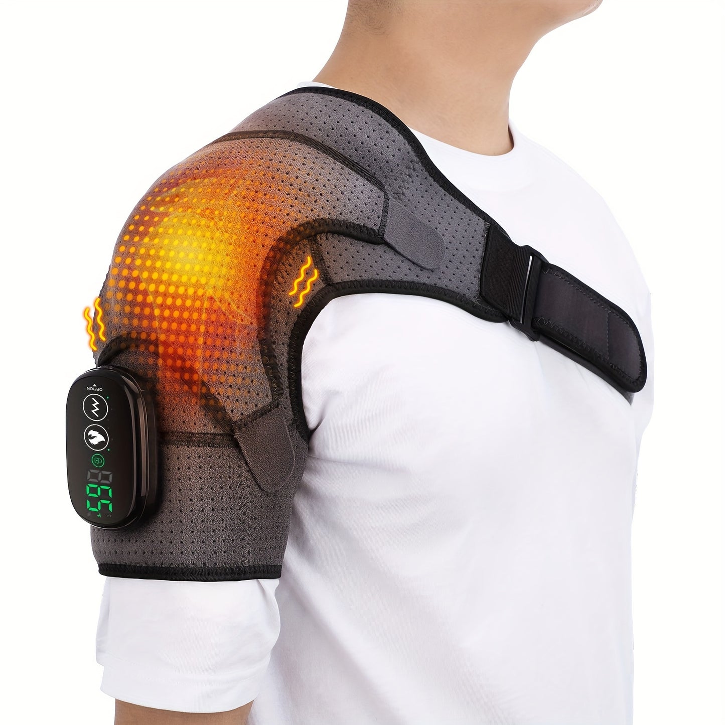 1pc Heated Shoulder Massager - Electric Heating Pad For Men And Women's Shoulder Strap Massage