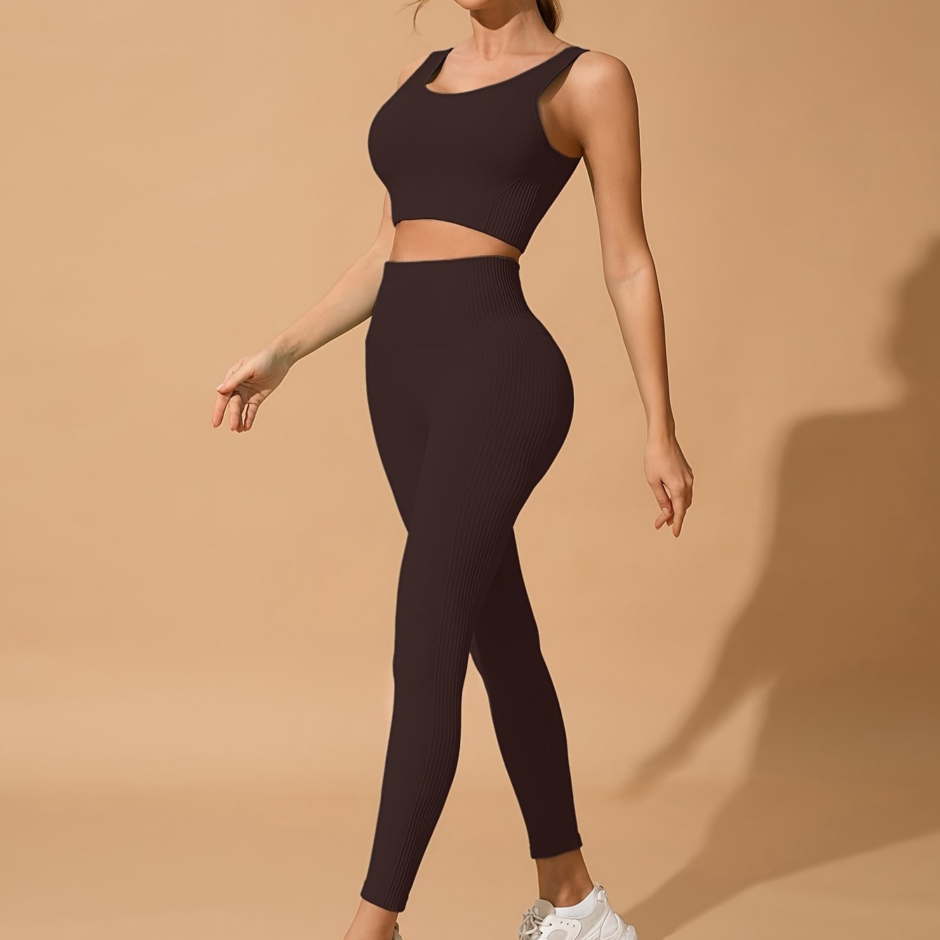Seamless Yoga & Fitness Set - Quick-Dry, Moisture-Wicking Nylon Blend Sports Bra and Leggings for Women