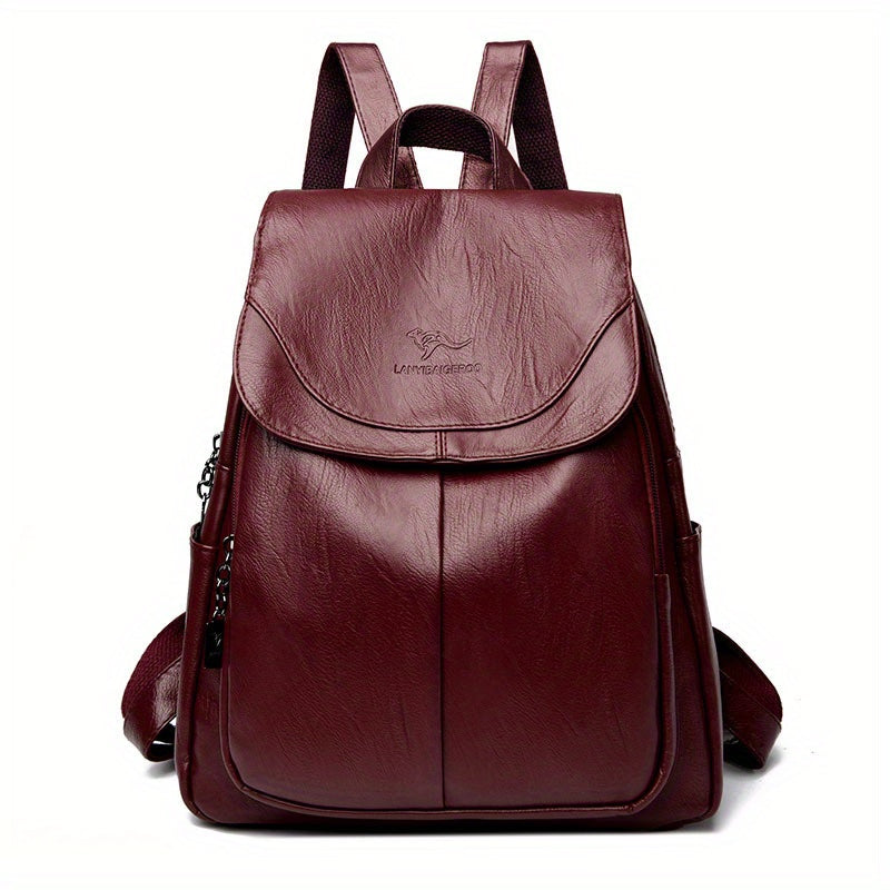 Women's Large Capacity Backpack - Durable Travel Backpack with Multiple Compartments & Adjustable Straps for Commuting, Work, - Available in 7 Colors (Black, Peacock Blue, Brown, Navy, Gray, White, Burgundy), Backpack for Tra