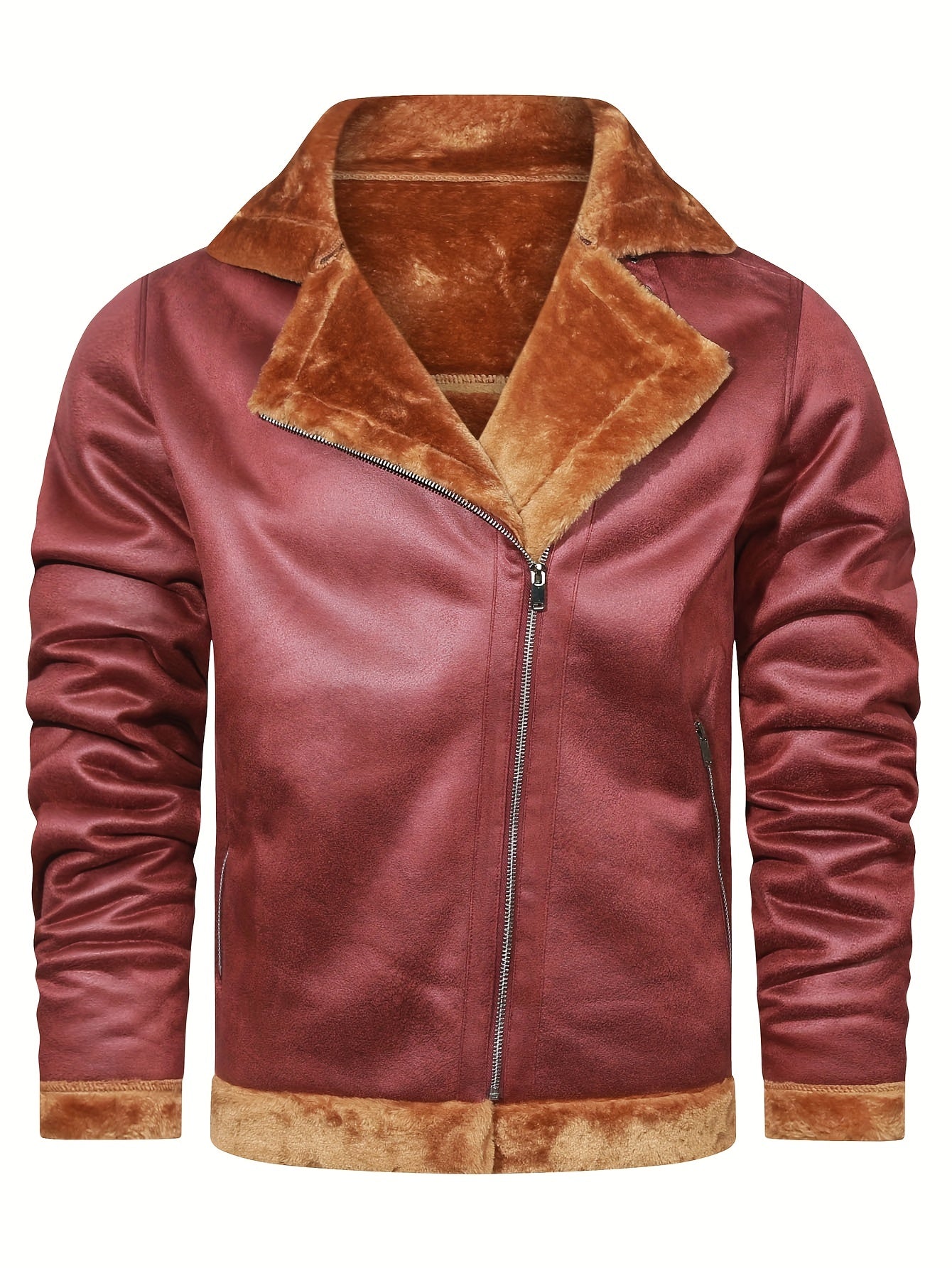 Men's Pu Jacket, Chic Faux Leather Jacket For Fall Winter