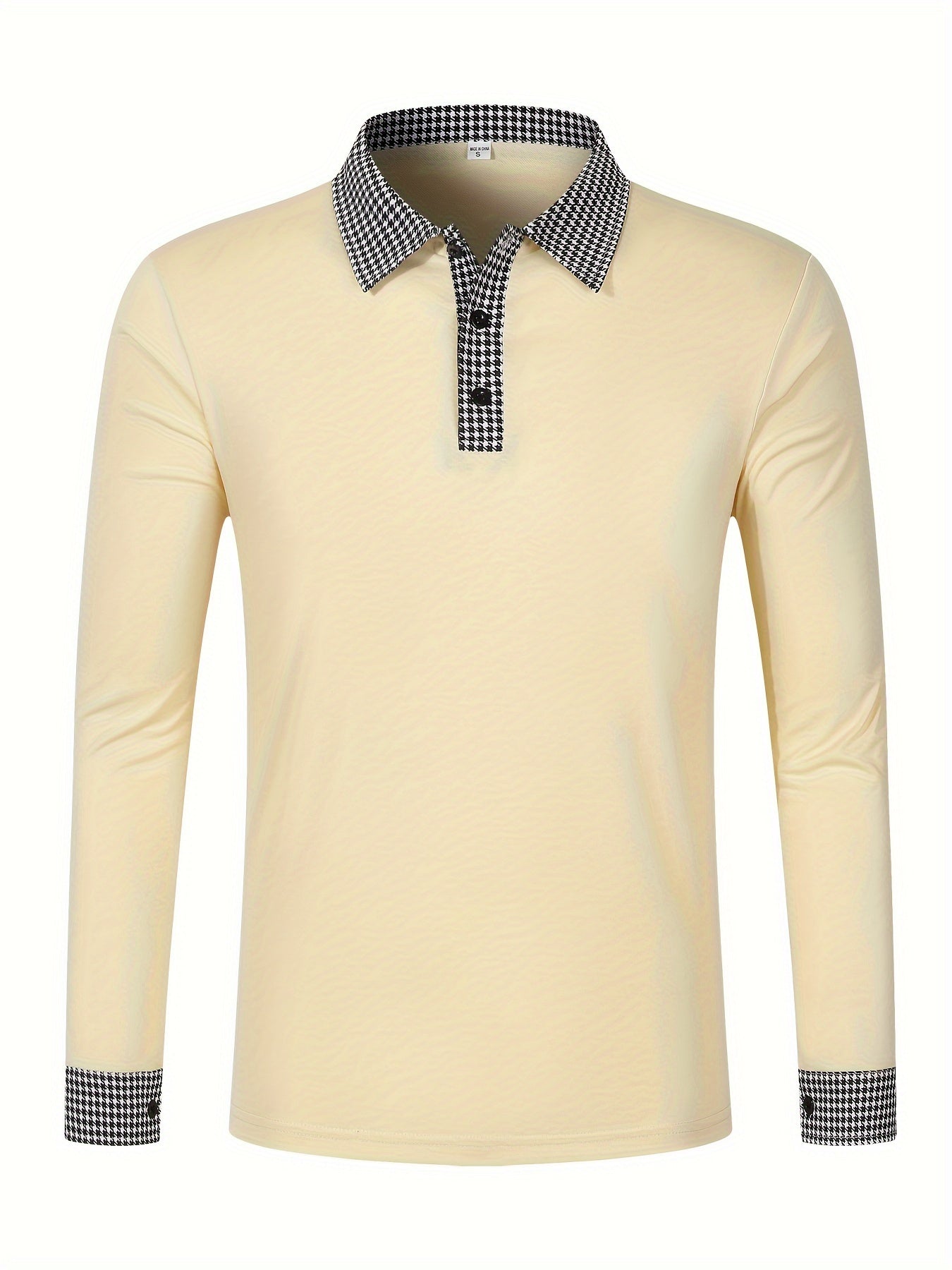 Men's Casual V-Neck Long Sleeve Rugby Shirt For Spring Autumn, Men's Clothing