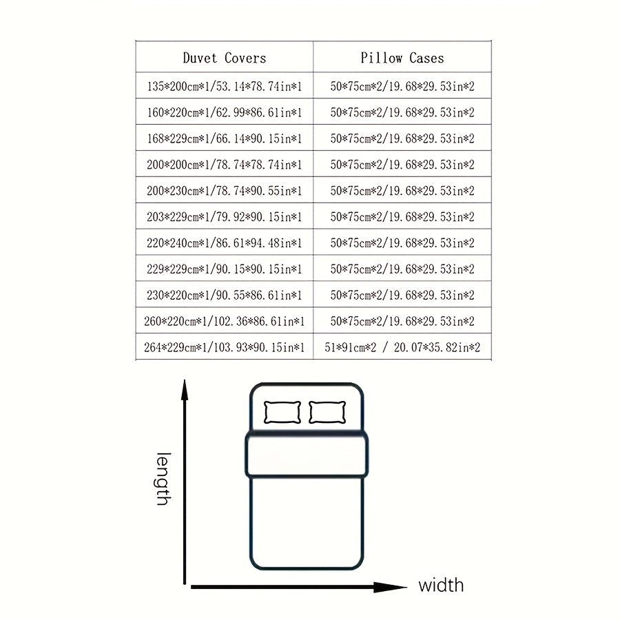 3pcs Printed Duvet Cover Set, Minimalist Bedding Collection – Soft & Comfortable for Bedroom or Guest Room (1 * Duvet + 2 * Pillowcases), Excludes Inserts, Bed Cover Set, Christmas Bedding, King Size Duvet Cover Set, Bed Sh