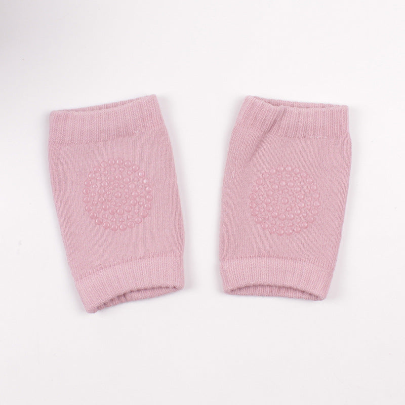 A Pair Four Seasons Fur Ring Baby Leg Protector, Elbow Toddler Crawling Baby Smiley Face Knee Brace Non-slip Socks, Adjustable Elastic Neutral, For Crawling 0-36 Months Of The Baby Girls Boys