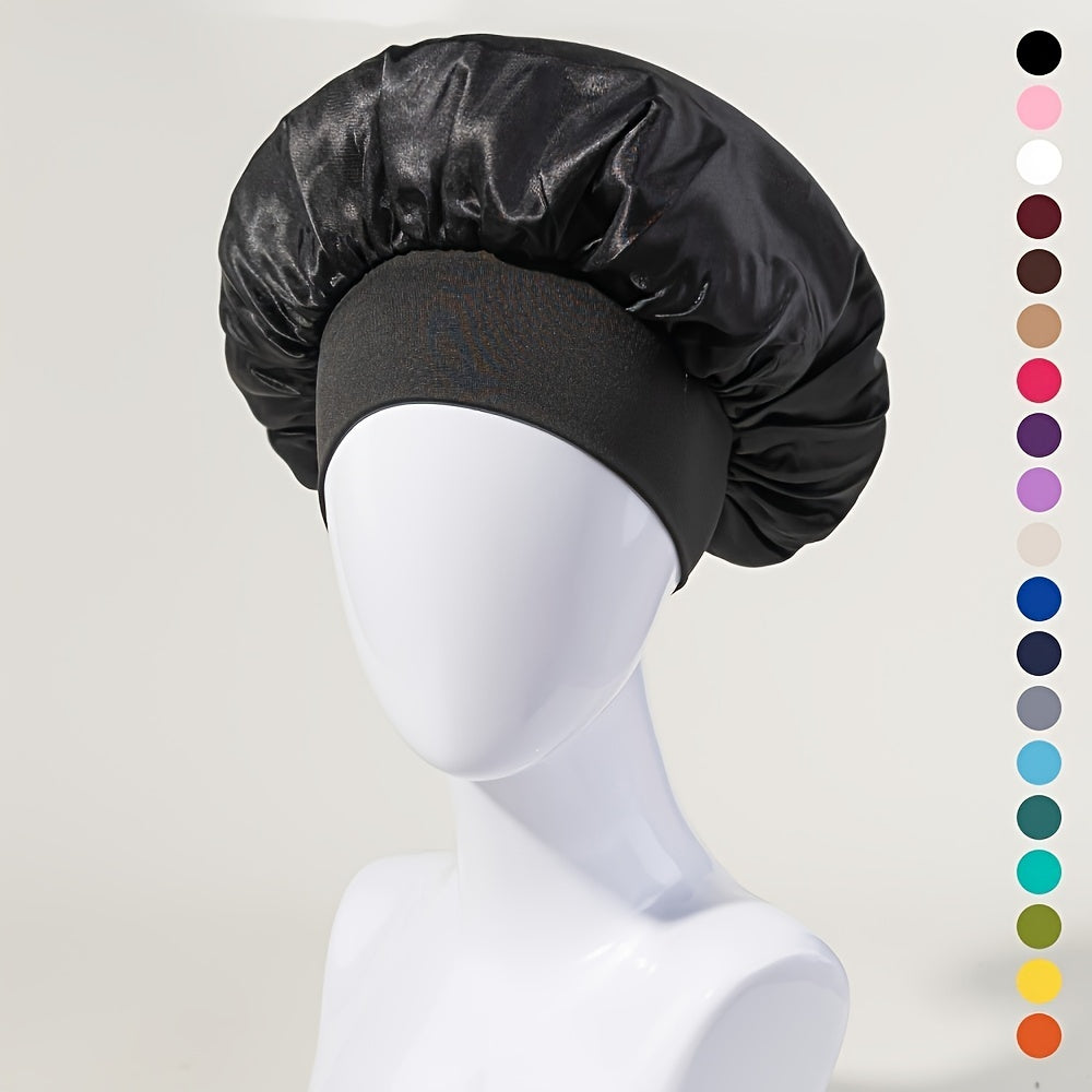 Sleep Bonnet, Soft Silk Bonnet With Elastic Band For Curly Hair, Satin Bonnet For Women Sleep Hair Care, Breathable Silk, Seven Colors Available 1piece Luxury Shower Cap For Women