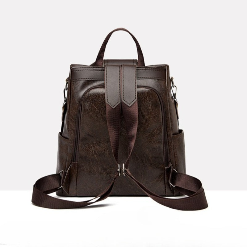 Women's Synthetic Leather Backpack Anti-Theft Large Capacity Bookbag with Adjustable Padded Shoulder Straps, Golden-Tone Hardware (Burgundy/Love-Themed) - Elegant Synthetic Leather Handbag for Travel,, College, Gift for Wife/