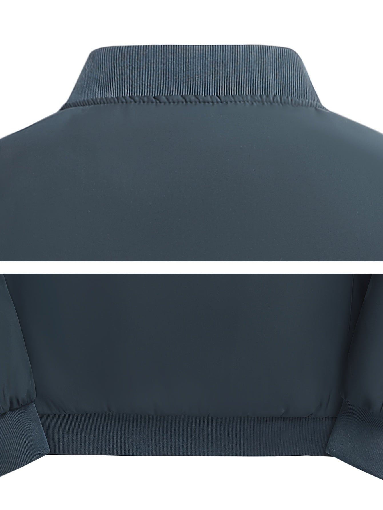 Men's Winter Insulated Full-Zip Jacket with Fleece Lining - Grey Casual Baseball Collar Coat, Zippered Pockets & Polyester Shell for Cold Weather, Outdoor & Everyday Use - Hand Washable (No Dry Clean)