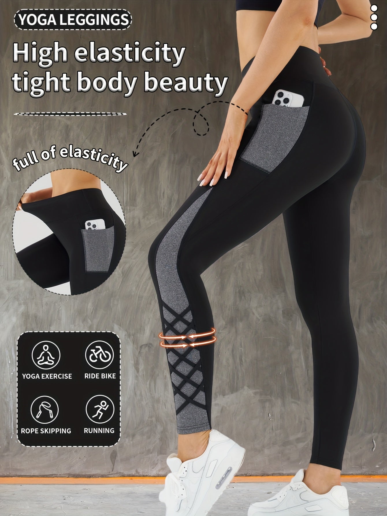Women's High-Waisted Yoga Pants - Non-See-Through Tight Butt-Lifting Workout Leggings, Stretchy Yoga Pants with Side Compression for Gym, Running, Pilates - All-Season Fitness & Casual Athletic Pants, Gym Apparel, Colorblock