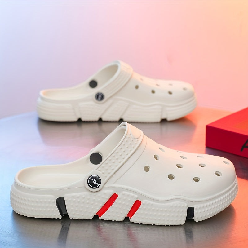 Unisex Clogs, Garden Shoes, Lightweight Non Slip Slides Slippers, Casual Hollow Out Beach Sandals, adult's footwear