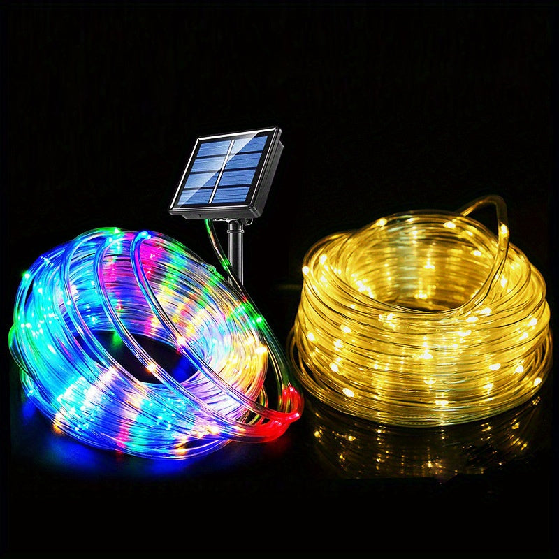 Solar LED Light Path Deck Outdoor Garden Solar String Lights Solar Rope Lights Outdoor Lighting strips Led Garland Lights For Wedding Party Christmas Halloween Decoration Garden Stair with Smart Light sensor 8 Light Modes