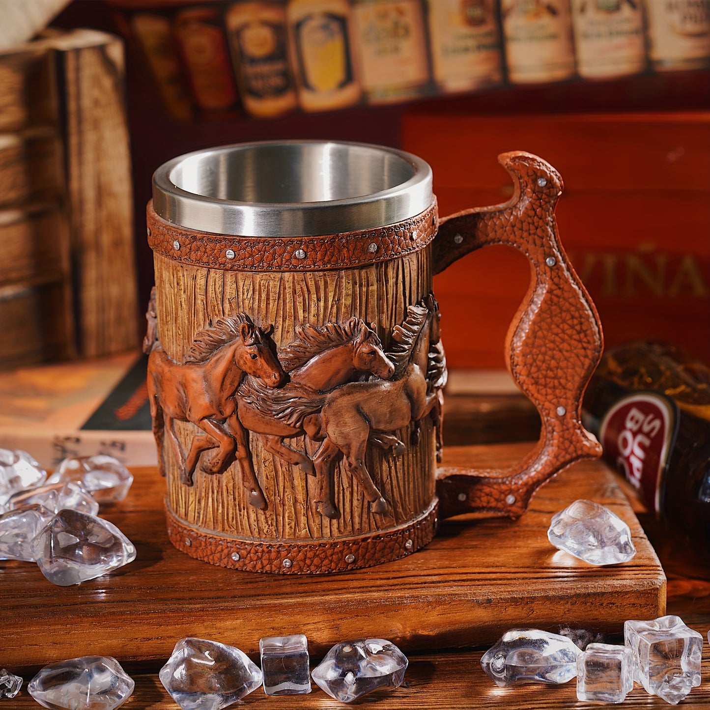 Vintage Horse-Themed Stainless Steel Mug: Perfect for Christmas, Easter, Hanukkah, Thanksgiving, and St. Patrick's Day Celebrations