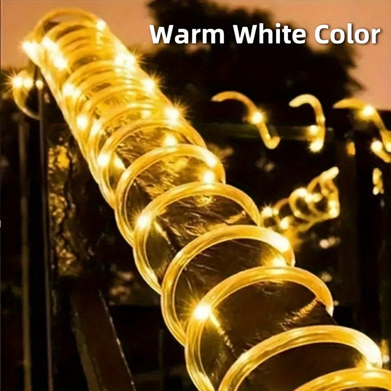Solar LED Light Path Deck Outdoor Garden Solar String Lights Solar Rope Lights Outdoor Lighting strips Led Garland Lights For Wedding Party Christmas Halloween Decoration Garden Stair with Smart Light sensor 8 Light Modes