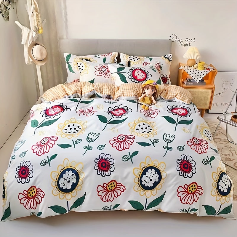 New Bedding Set, Fashionable, Soft, Comfortable And Durable (Including 1 Quilt Cover + 1 Bed Sheet + 2 Pillowcases)