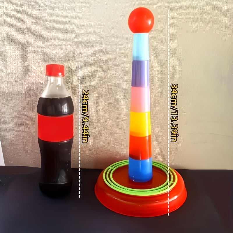 14pcs set/23pcs fun hoop game set, outdoor toy, parent-child interactive throwing ring game props with colorful rings - perfect for kindergarten, family gatherings, parties, and competitions. Great as Halloween or Christmas g