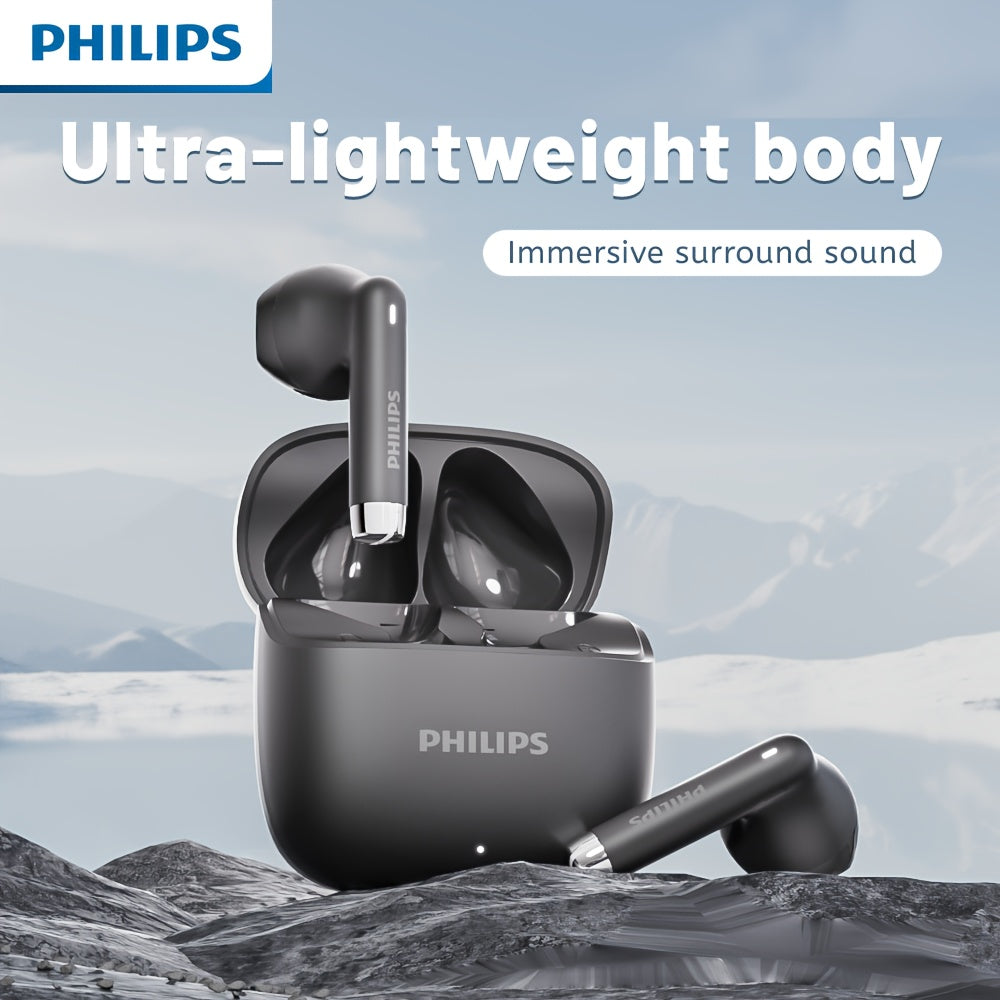 PHILIPS 2025 Wireless Earbuds - New upgrade V6.0, Low Latency, Long Battery Life, Sound Isolation, with Mic for Gaming, Sports, and Music
