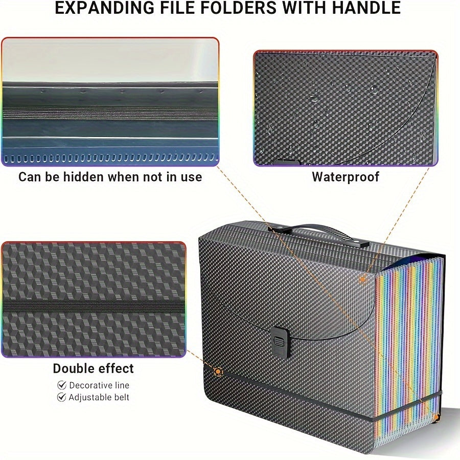 1pc Or 2pcs 25 Pockets A4 Accordion Folder, 25 Grids Multifunctional Flip Folder, Office Document Storage Bag, Test Paper Test Organizer Bag, Back To School Supplies, Office Supplies Project Folder