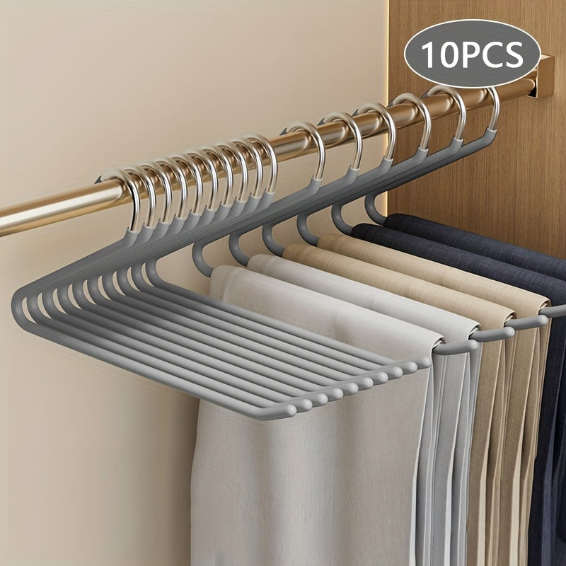 10pcs Space-saving Goose Z-shaped Pants Hanger Durable Metal Material Multi-functional Pant Storage Household Supplies, Clothing Store Pants Display Clothes Rack