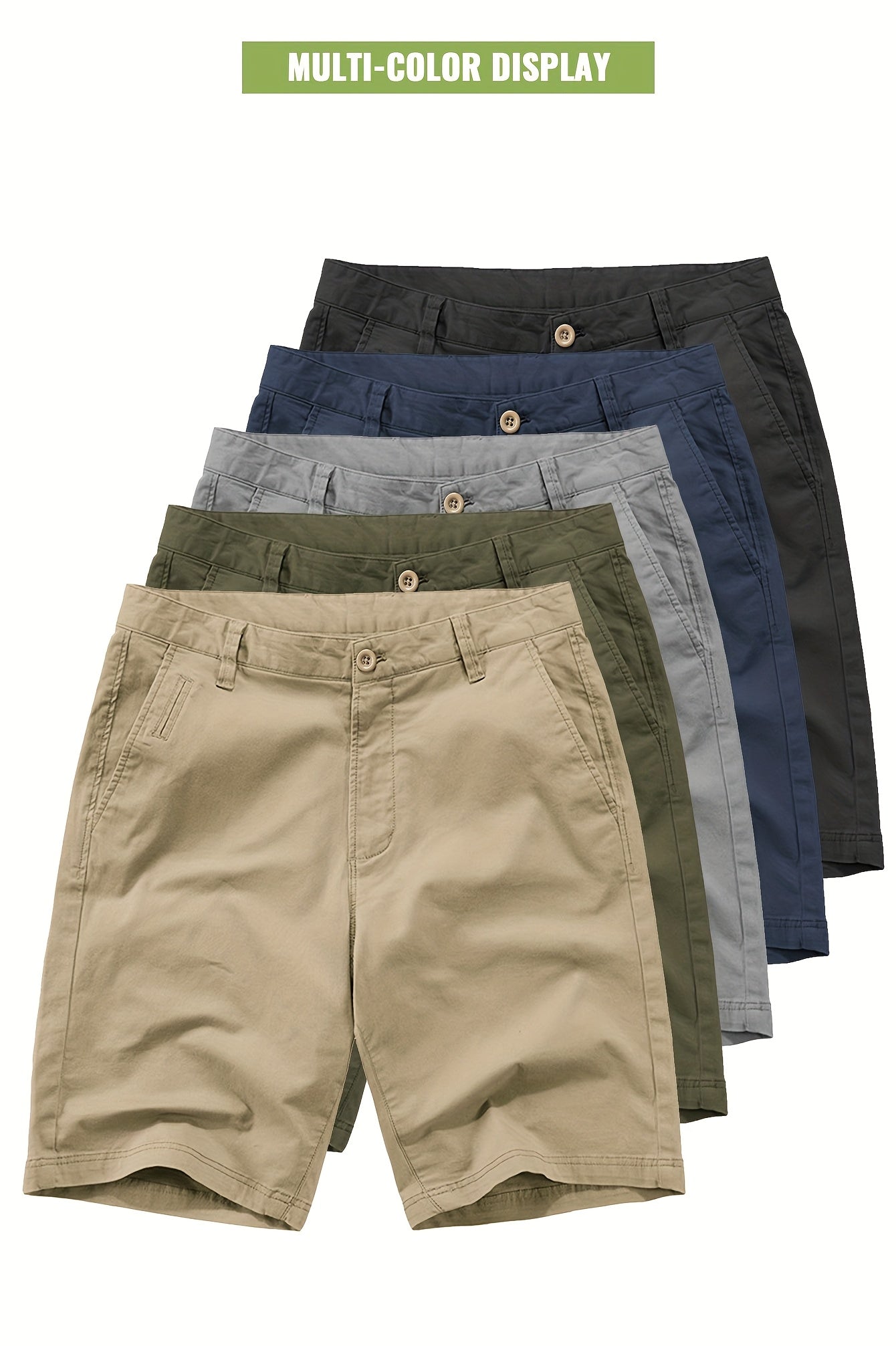 Men'S Heavy-Duty Work Shorts - Non-Stretch Fabric with Multiple Utility Pockets, Adjustable Button Closure - Black Cargo Shorts for Construction, Hiking, Everyday Casual Wear - Non-Stretchy Office & Outdoor Pants, Hiking Appa