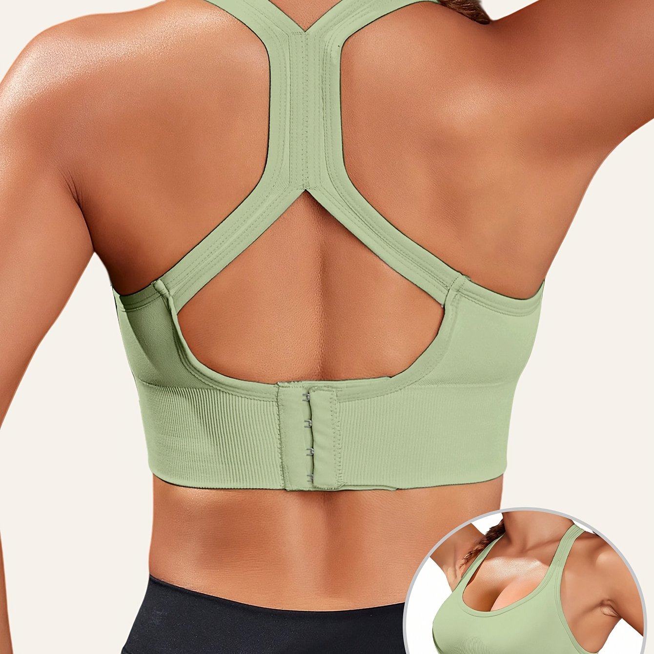 Women'S Light Blue Sports Bra with Removable Pads - Breathable, Non-Slip Design for Gym, Yoga, Running - Backless, Strapless Top with Adjustable Straps, Yoga Apparel | Adjustable Strap Design | Comfortable Fit