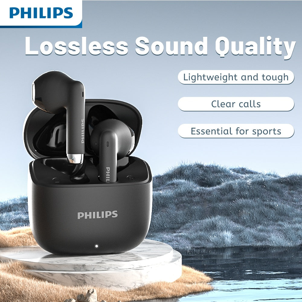 PHILIPS 2025 Wireless Earbuds - New upgrade V6.0, Low Latency, Long Battery Life, Sound Isolation, with Mic for Gaming, Sports, and Music