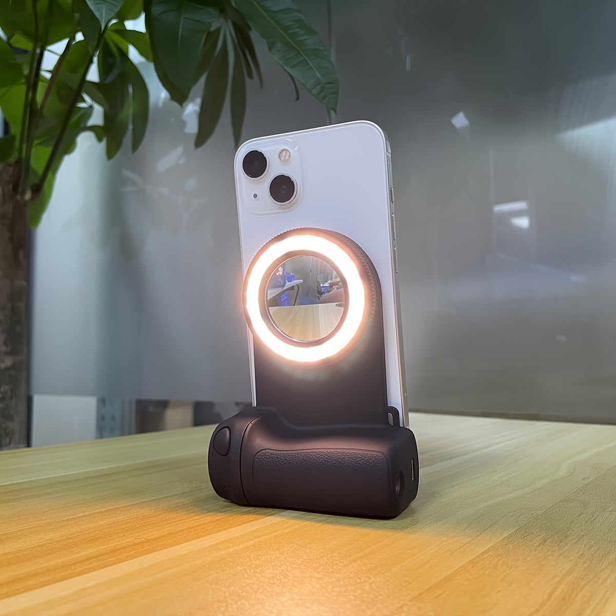 Suporte Magnético para Telemóvel com Luz LED Ajustável