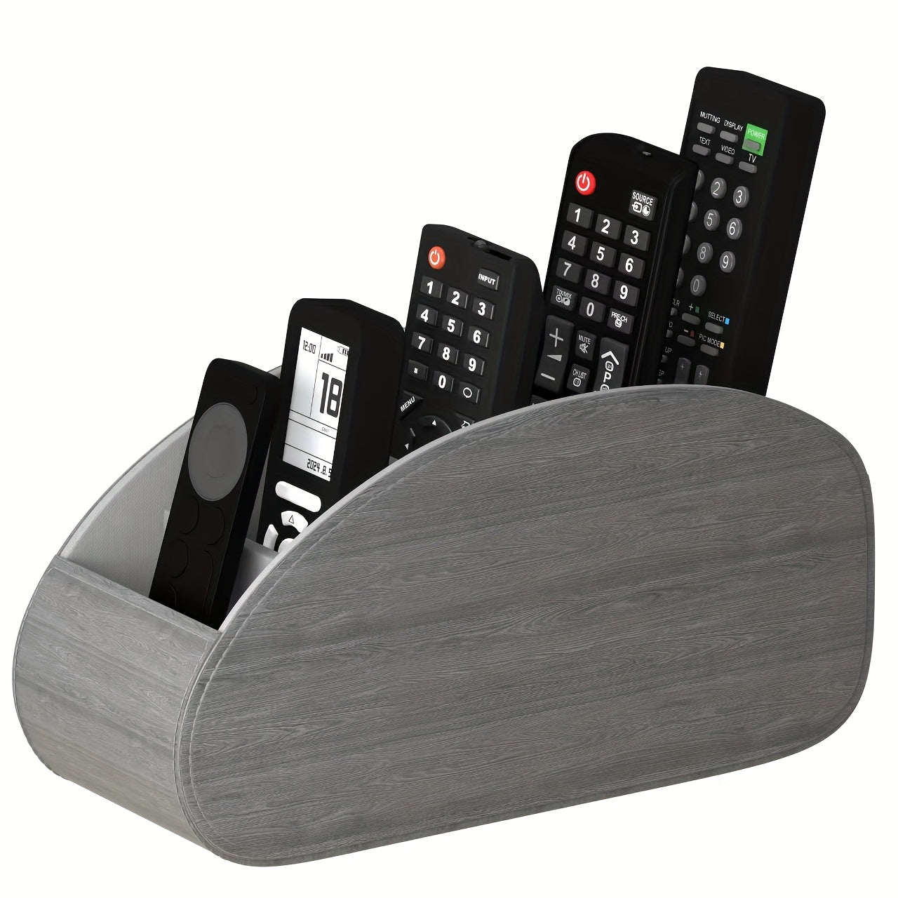 1pc Faux Leather Remote Control Holder - a Desktop Storage Box with 5 Compartments, Suitable for Organizing And Decorating Your Desk, Ideal for TV Remotes/Media Controllers/Office Supplies, a Home Open Storage Box, And a Hous