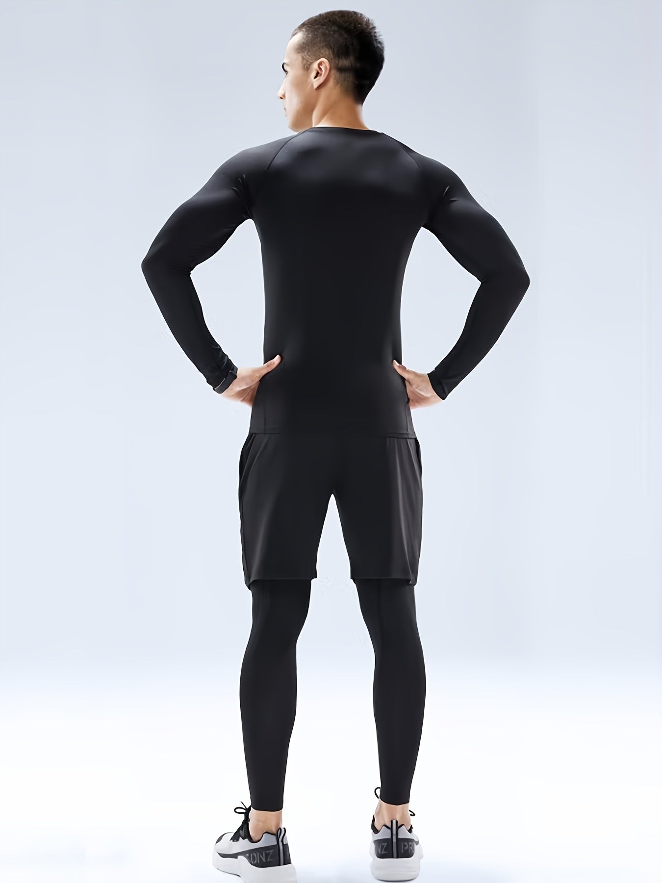 Men's Slimming Long Sleeve T-shirt, Compression Sweat Fitness Training Base Layer, Men's Waist Sculpting Sports Shapewear