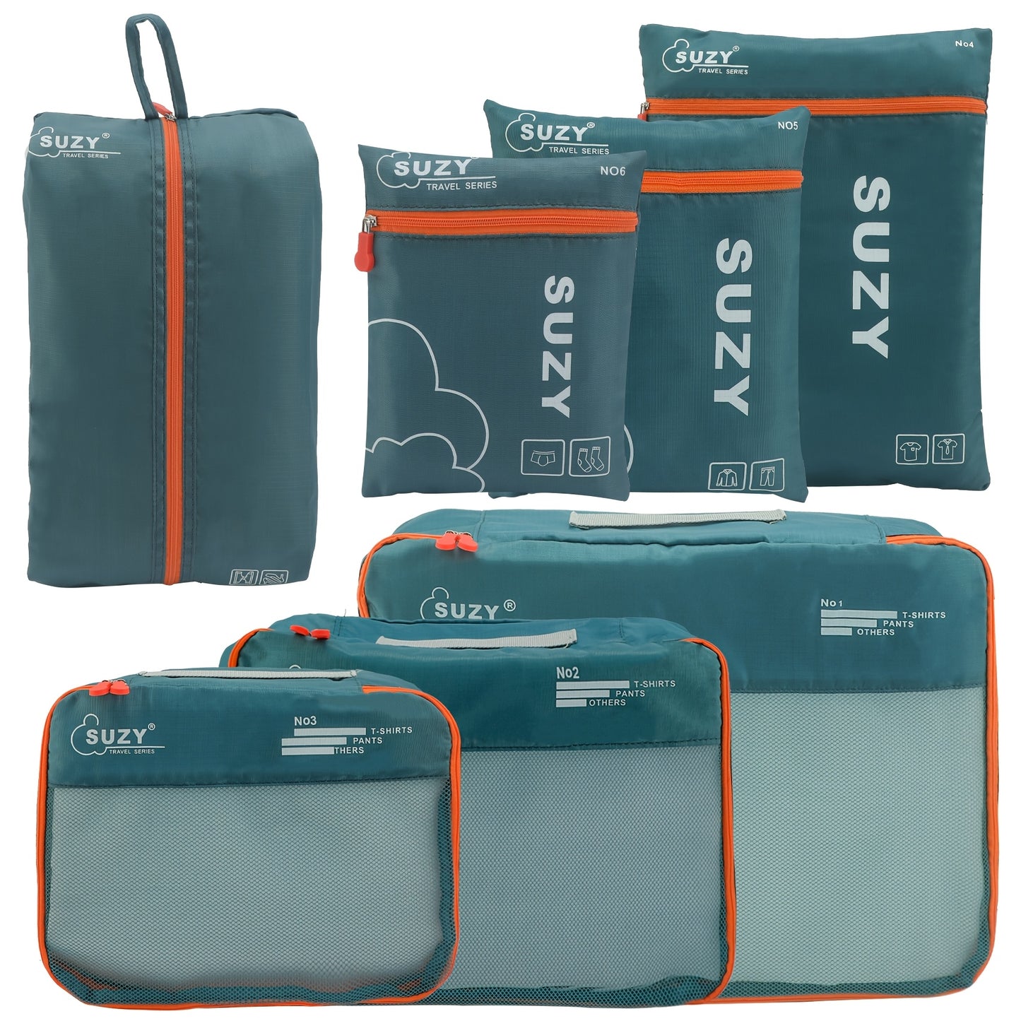 Travel Organizer Bag 7pcs Set Portable Suitcase Organizing Bag Clothes Storage Bag
