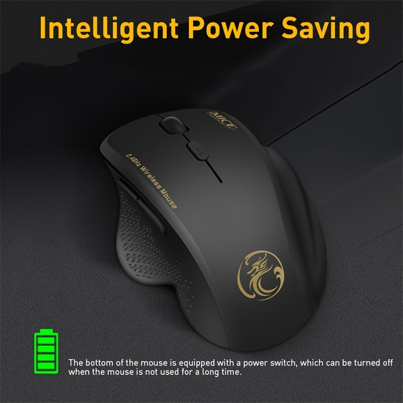 Wireless Mouse Ergonomic Computer Mouse PC Optical Mause with USB Receiver 6 buttons 2.4Ghz Wireless Mice 1600 DPI for Laptop, Office Mouse, Home Office Setup, Ergonomic Design, Compact Mouse, Responsive Buttons, Smooth Surfa