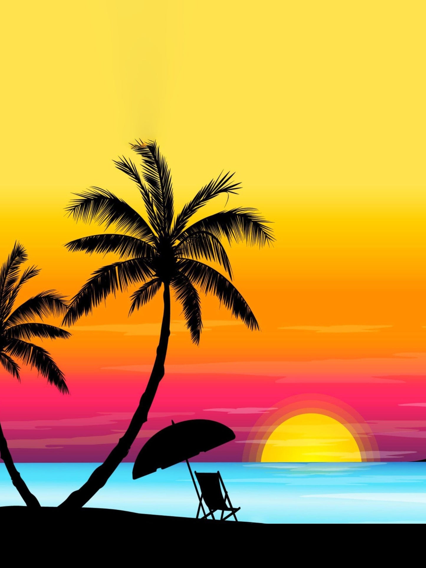 Quick Drying Comfortable Breathable Gradient Palm Tree At Dawn Seaside Drawstring Swim Trunks, Men's Board Shorts Swimwear For Summer Vacation Resort Beach Pool