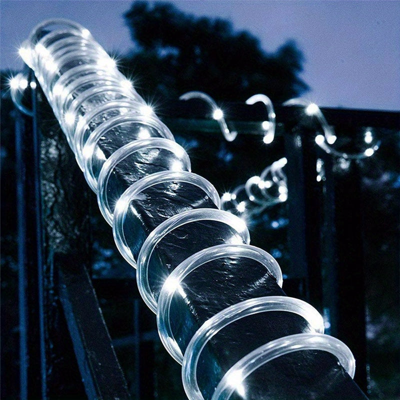 Solar LED Light Path Deck Outdoor Garden Solar String Lights Solar Rope Lights Outdoor Lighting strips Led Garland Lights For Wedding Party Christmas Halloween Decoration Garden Stair with Smart Light sensor 8 Light Modes