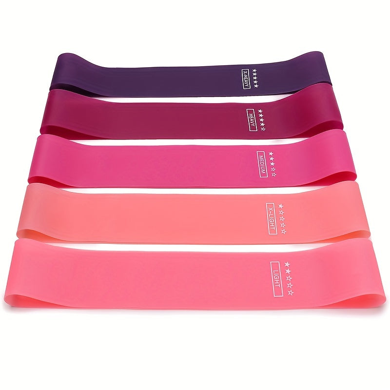 5pcs/set Portable Resistance Band Set, Elastic Bands For Yoga Gym Pilates Weight Training & Sports