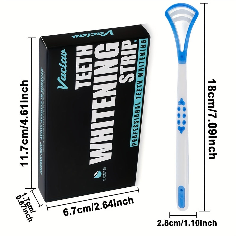 7/14/28 Pairs of Activated Carbon Teeth Whitening Stickers, Teeth Cleaning Stickers, Can Be Used with Tongue Coating Scraper, for Daily Use and Travel