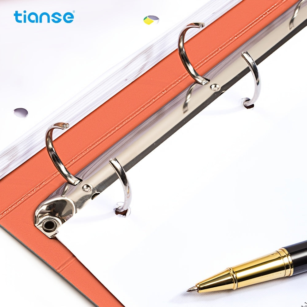 1pc TIANSE 4 Hole File Folder, A4 Size, 200 Sheets Capacity, Binder Folder Perfect For Classified Management Of Office Home School Student Documents Test Papers